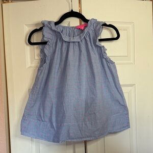 Lilly Pulitzer Blue Blouse with Pink Details